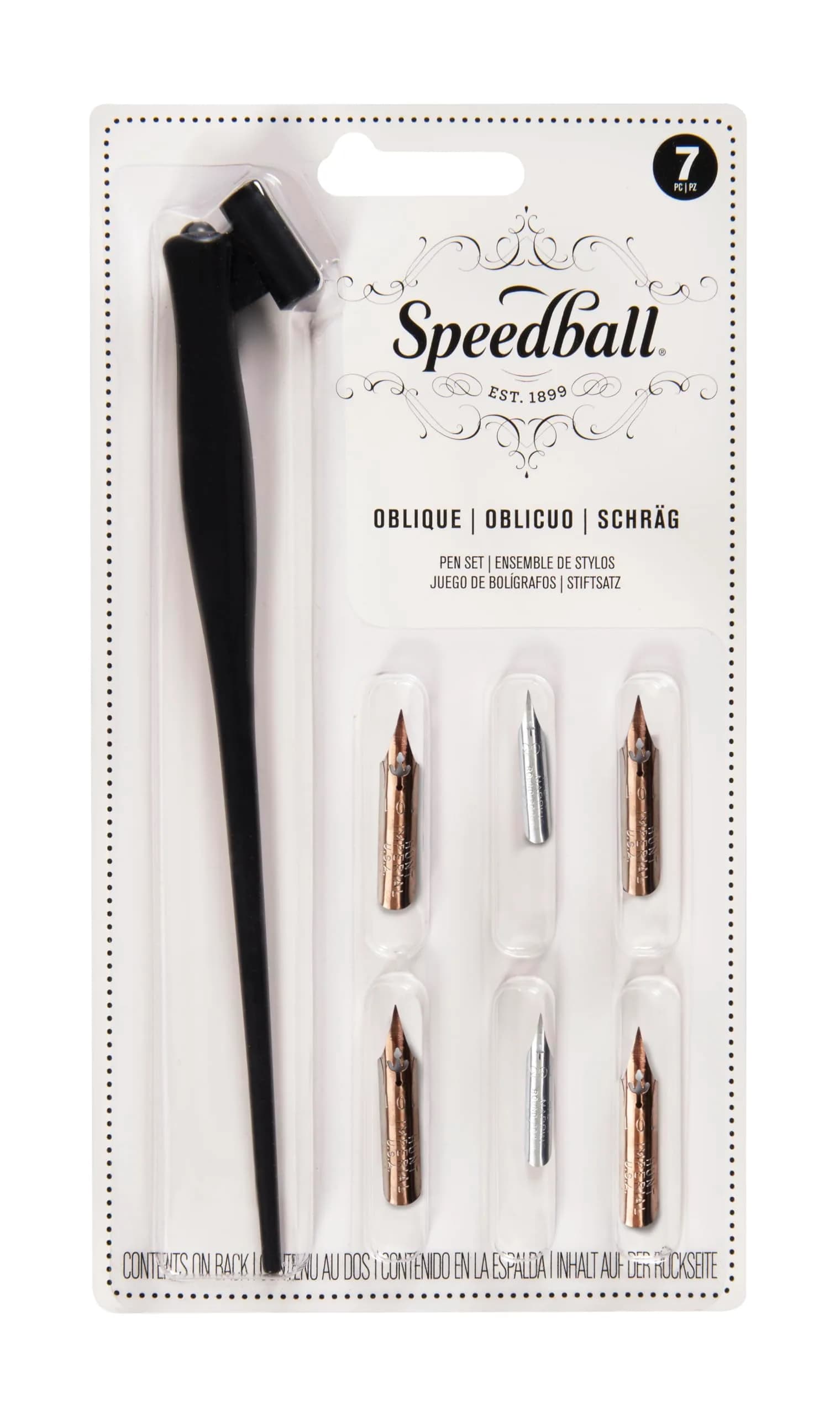 Speedball Oblique Pen Set with 4 Nibs & 2 Pen Points | Copperplate & Spencerian Script Calligraphy - main product image