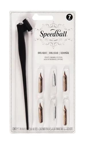 Speedball Oblique Pen Set with 4 Nibs & 2 Pen Points | Copperplate & Spencerian Script Calligraphy thumbnail 1