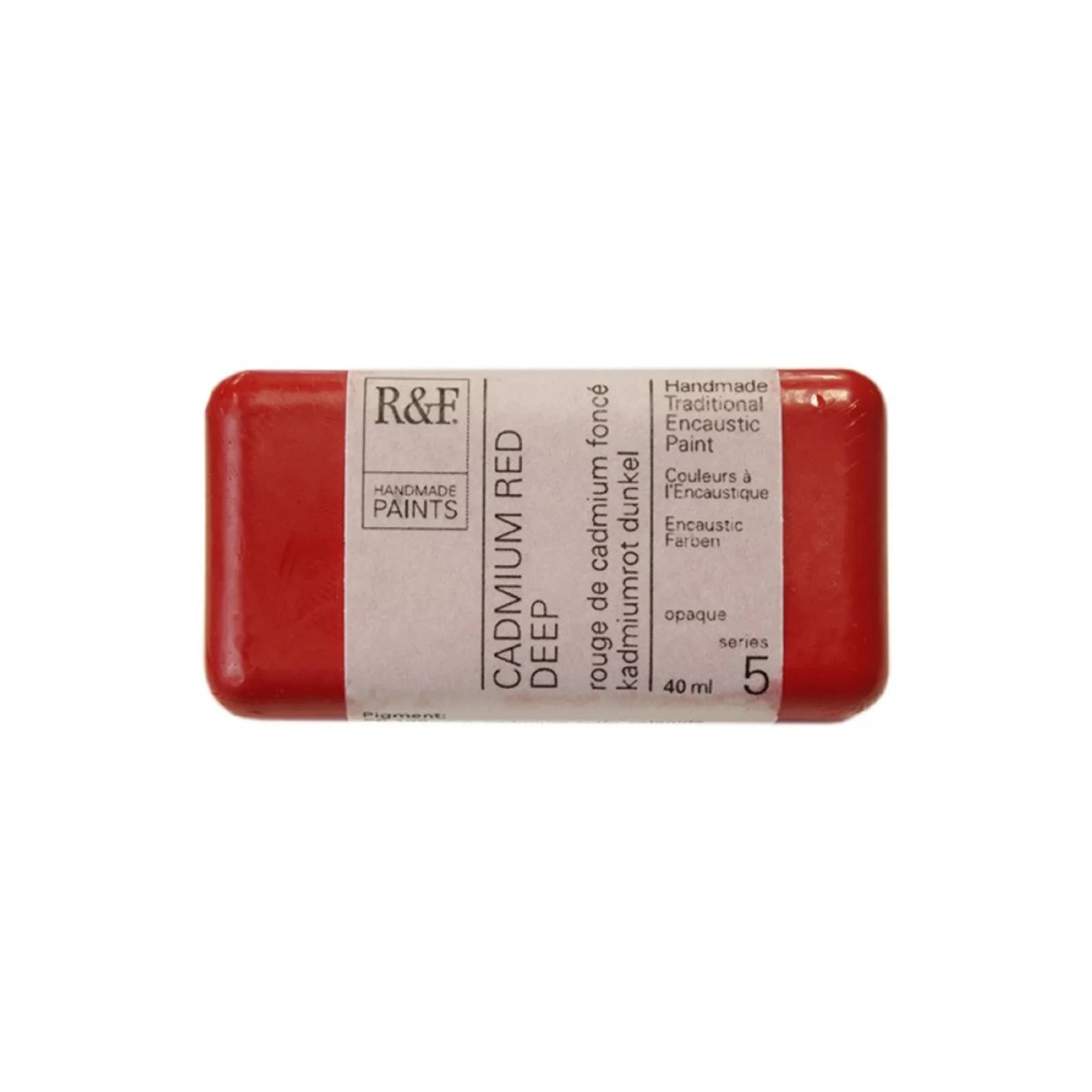 R&F Encaustic Cadmium Red Deep Paint 40ml (1.35 Fl Oz) | Opaque Artist Grade