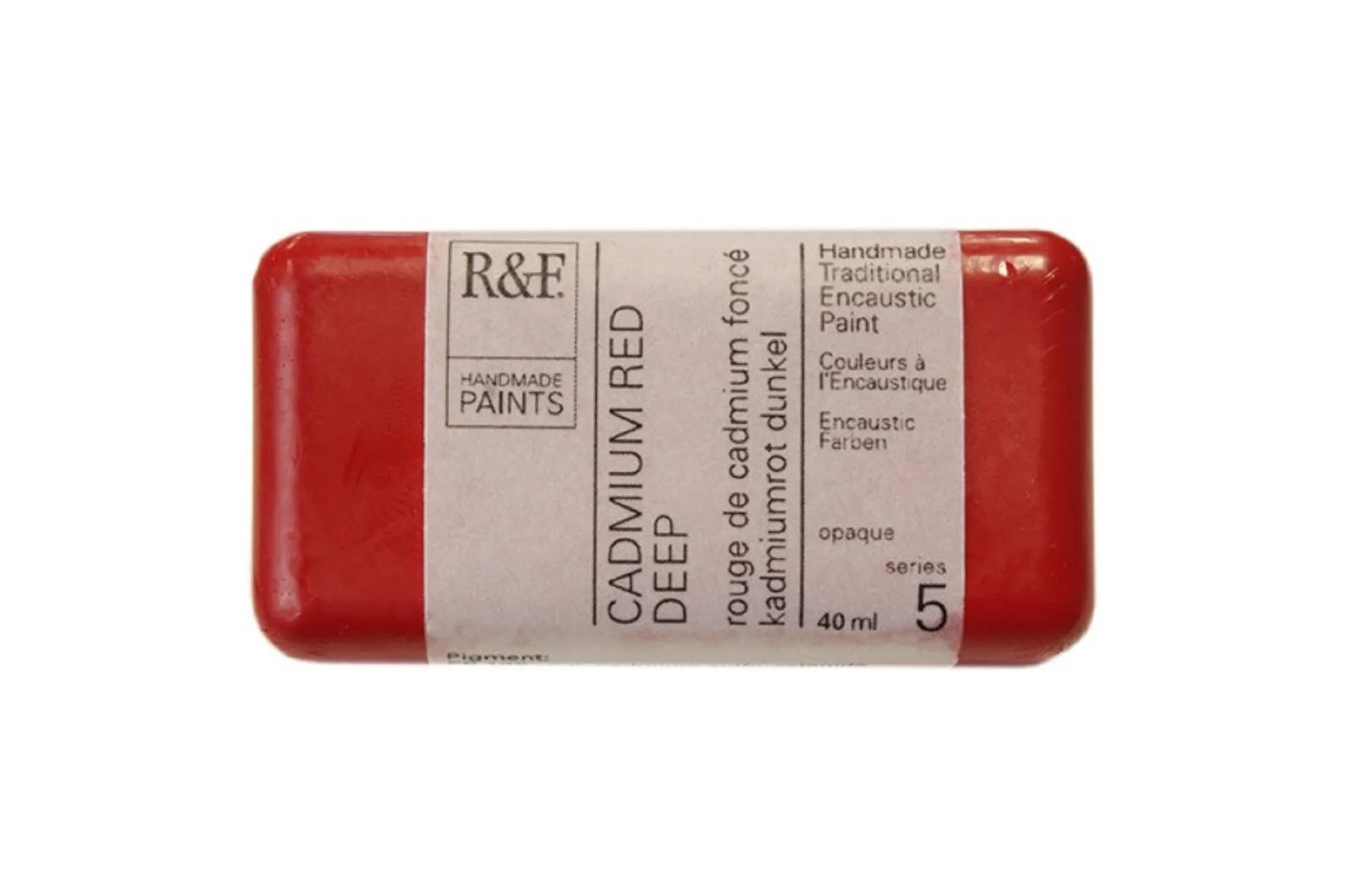 R&F Encaustic Cadmium Red Deep Paint 40ml (1.35 Fl Oz) | Opaque Artist Grade - main product image