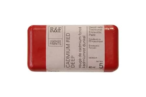 R&F Encaustic Cadmium Red Deep Paint 40ml (1.35 Fl Oz) | Opaque Artist Grade thumbnail 1