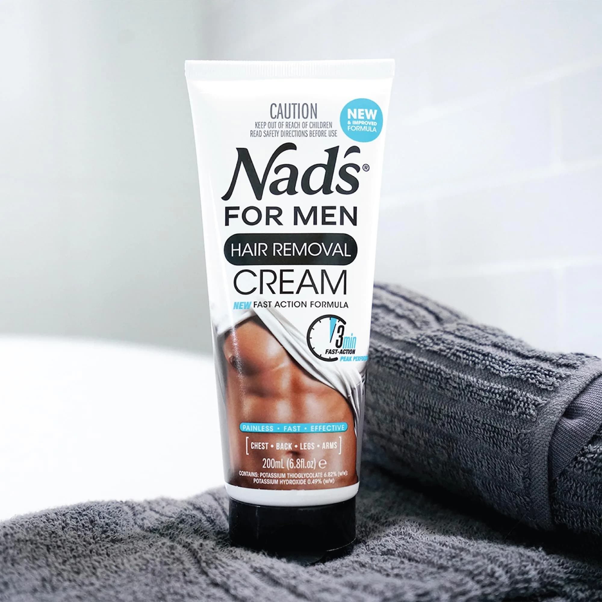 Nad's For Men Hair Removal Cream 200ml (6.8 Fl Oz) | Painless Depilatory for Coarse Male Body Hair - view 5