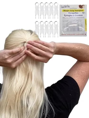 Good Hair Days Magic-Grip Styling U-Shaped Hair Pins, Strong Hold, 20 Pack | Clear Crystal Finish — Crystal