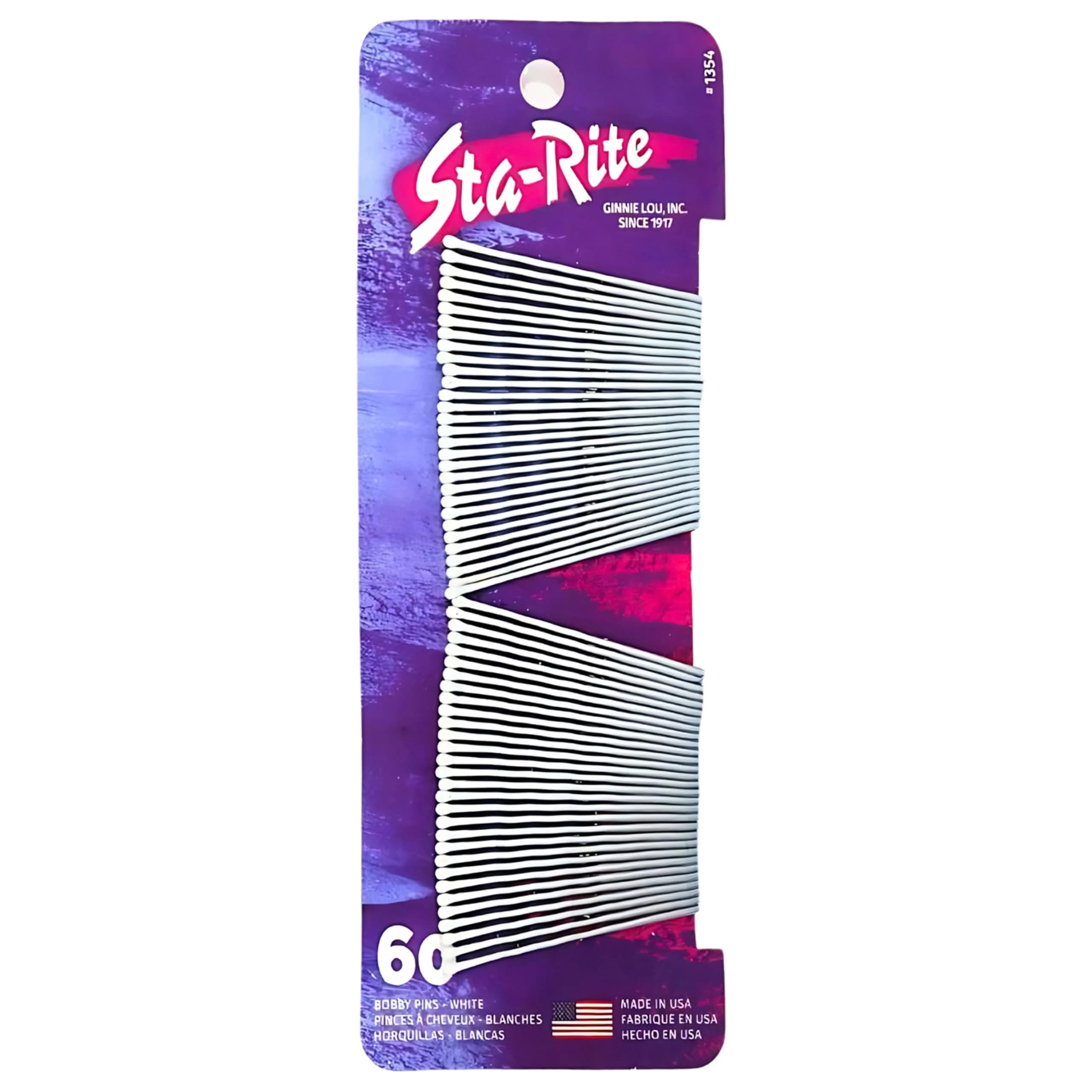 Sta-Rite White Bobby Pins 60 Count | Secure Hold for Bridal & Performance Styles - main product image