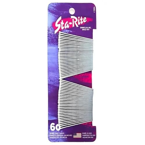 Sta-Rite White Bobby Pins 60 Count | Secure Hold for Bridal & Performance Styles thumbnail 1
