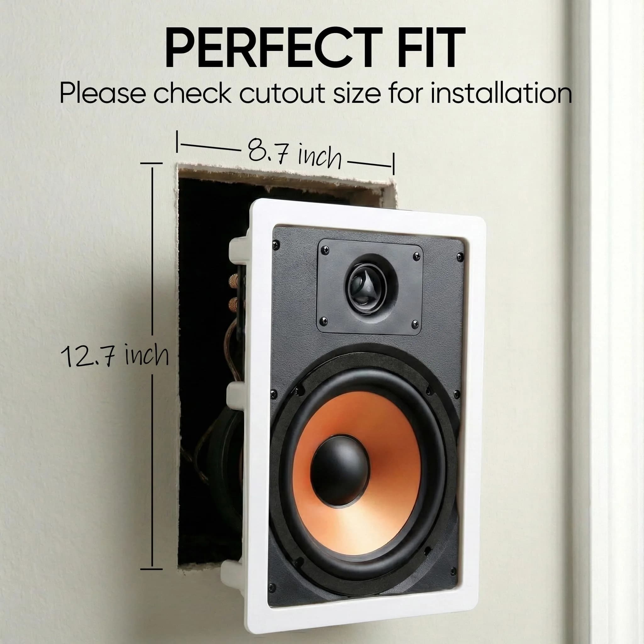 Micca M-8S 8-Inch 2-Way In-Wall/Ceiling Speaker, Each, Paintable, White | 20.3cm (8") Woofer, 2.5cm (1") Pivoting Silk Dome Tweeter - view 2
