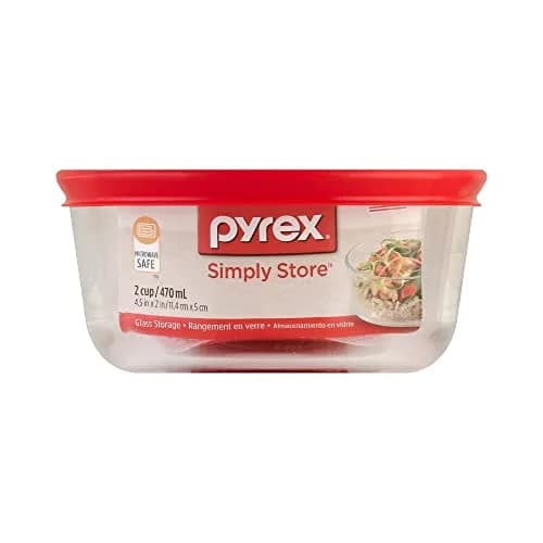 Pyrex Simply Store 2 Cup Round Glass Food Storage Container with Lid | Airtight & Leak Resistant thumbnail 4