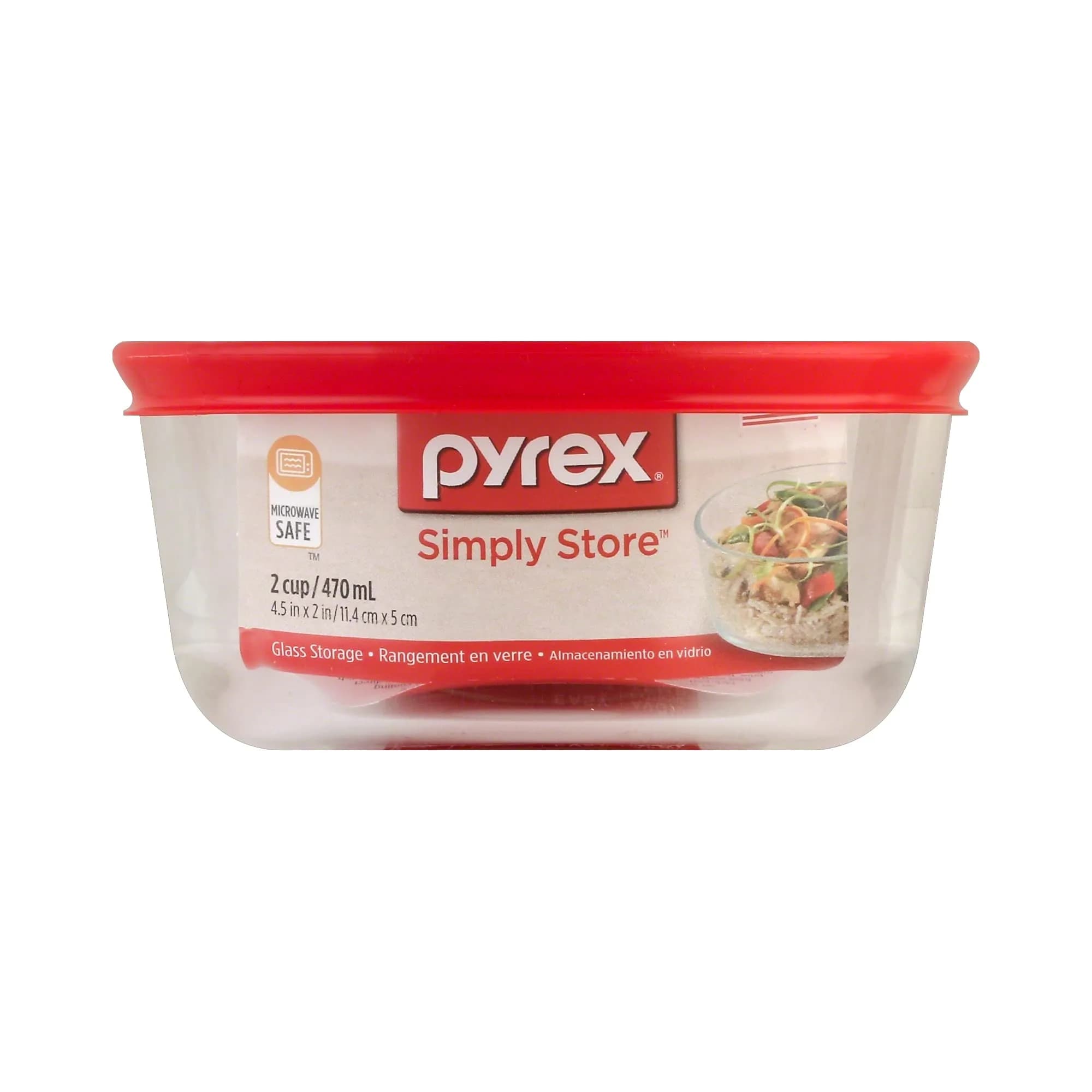 Pyrex Simply Store 2 Cup Round Glass Food Storage Container with Lid | Airtight & Leak Resistant - view 4