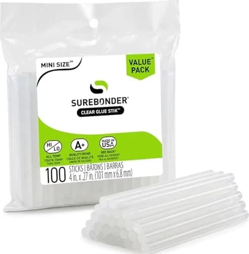 Surebonder Mini Hot Glue Sticks 4 in. Length, 0.27 in. Diameter, 100-Pack | All-Purpose, All-Temp. Crafting thumbnail 1
