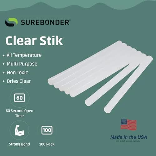 Surebonder Mini Hot Glue Sticks 4 in. Length, 0.27 in. Diameter, 100-Pack | All-Purpose, All-Temp. Crafting thumbnail 2