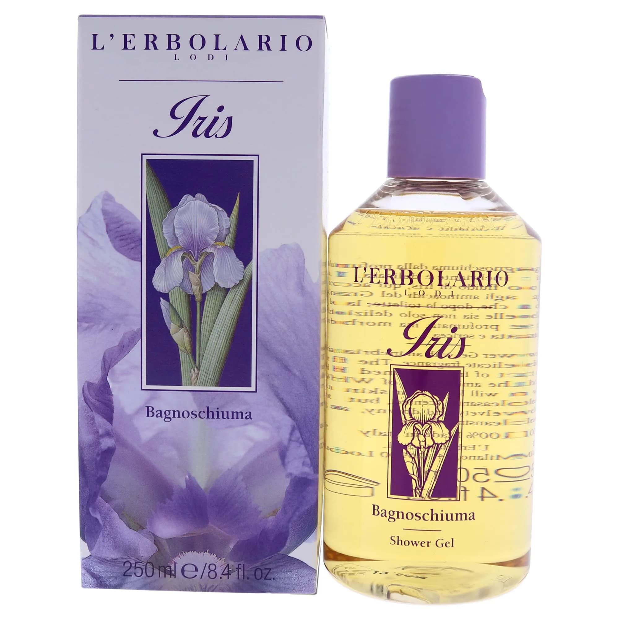 L'Erbolario Iris Shower Gel 250ml (8.4 Fl Oz) | Moisturizing Body Wash for Delicate Skin — 8.4 Fl Oz