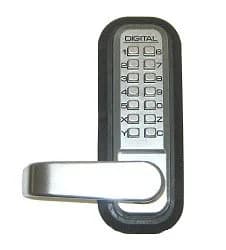 Lockey USA 2835SC Mechanical Keyless Lever Lock Satin Chrome | Deadlocking Spring Latch thumbnail 2
