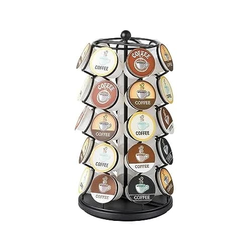 Nifty Solutions ITEM_STAND Black Item Stand | 35 K Cup Capacity, 360° Spin, Modern Counter Organizer thumbnail 1