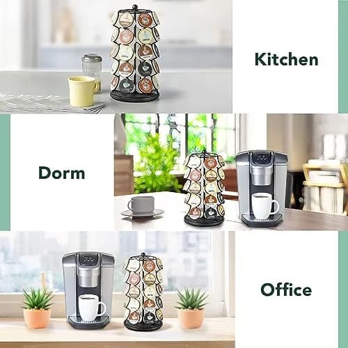 Nifty Solutions ITEM_STAND Black Item Stand | 35 K Cup Capacity, 360° Spin, Modern Counter Organizer thumbnail 4