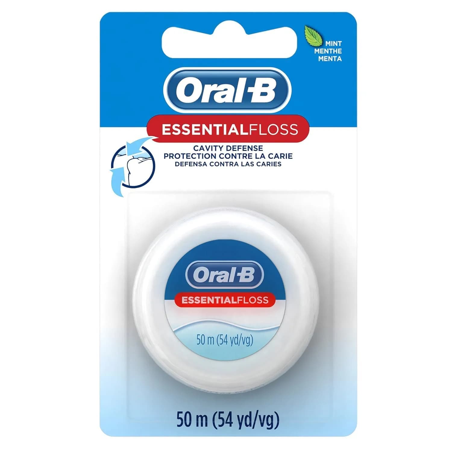 Oral-B Essential Mint Floss 50m (150m Total) | Cleans Where Brushes Can't Reach — String