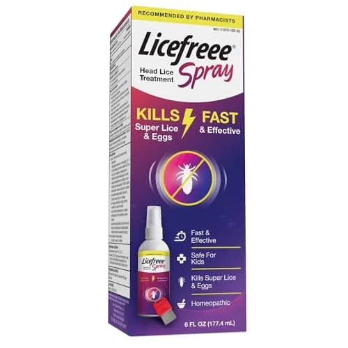 Licefreee Spray! Head Lice Treatment & Lice Comb for Adults & Kids, 6 Fl Oz | Non-Toxic Salt Formula, Safe for Kids 6+ thumbnail 1