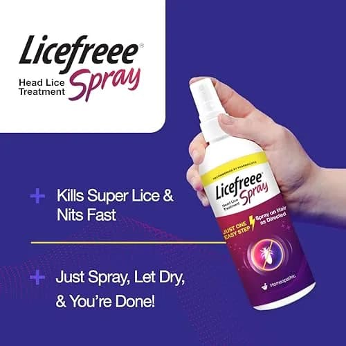 Licefreee Spray! Head Lice Treatment & Lice Comb for Adults & Kids, 6 Fl Oz | Non-Toxic Salt Formula, Safe for Kids 6+ thumbnail 4
