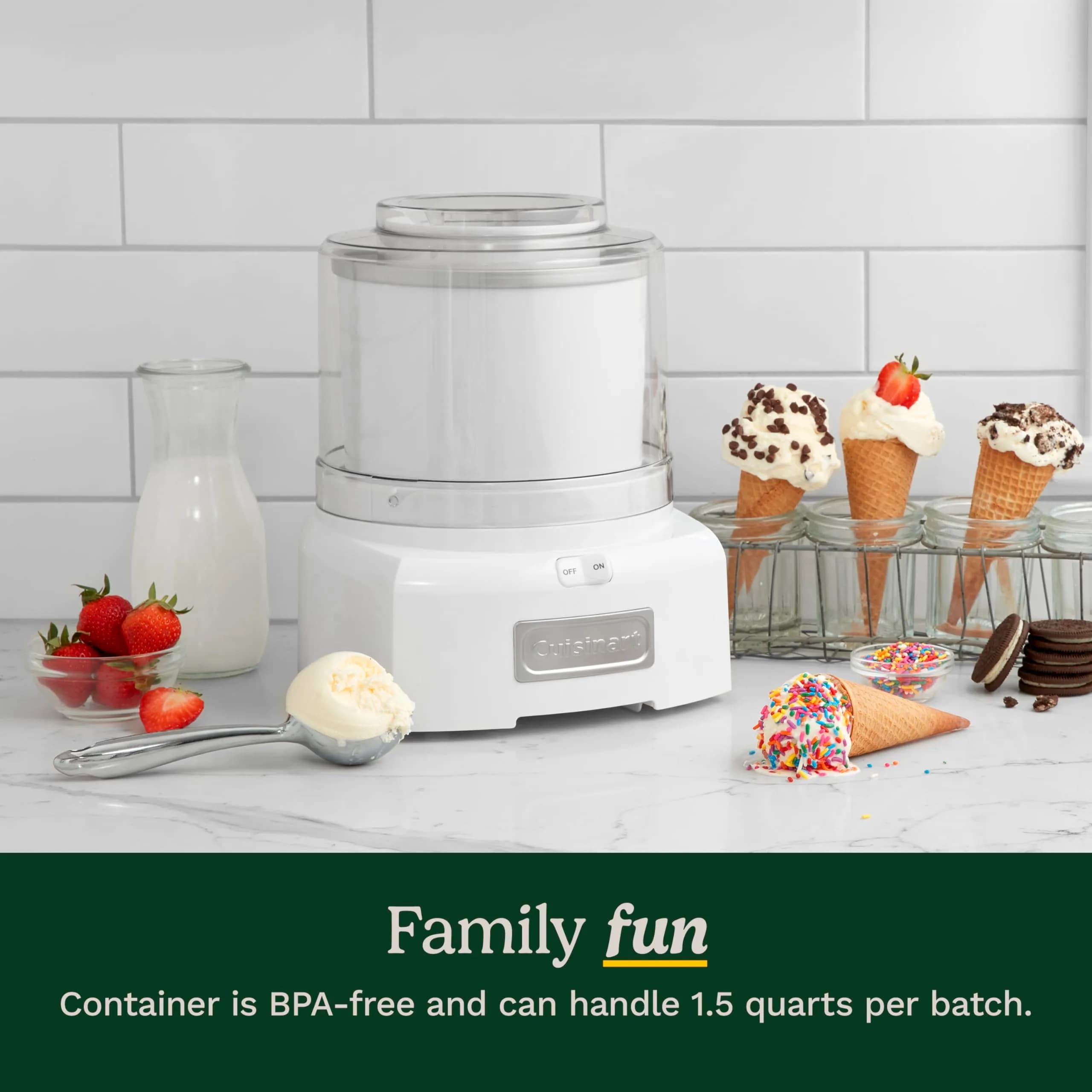 Cuisinart ICE-21P1ES Ice Cream Maker Machine 1.5 Quart (1.4 L) | Makes Frozen Treats in 20 Minutes - view 2