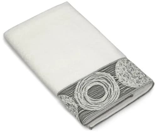 Avanti Linens Galaxy Hand Towel | 100% Cotton, Contemporary Jacquard Chevron Pattern, White thumbnail 1