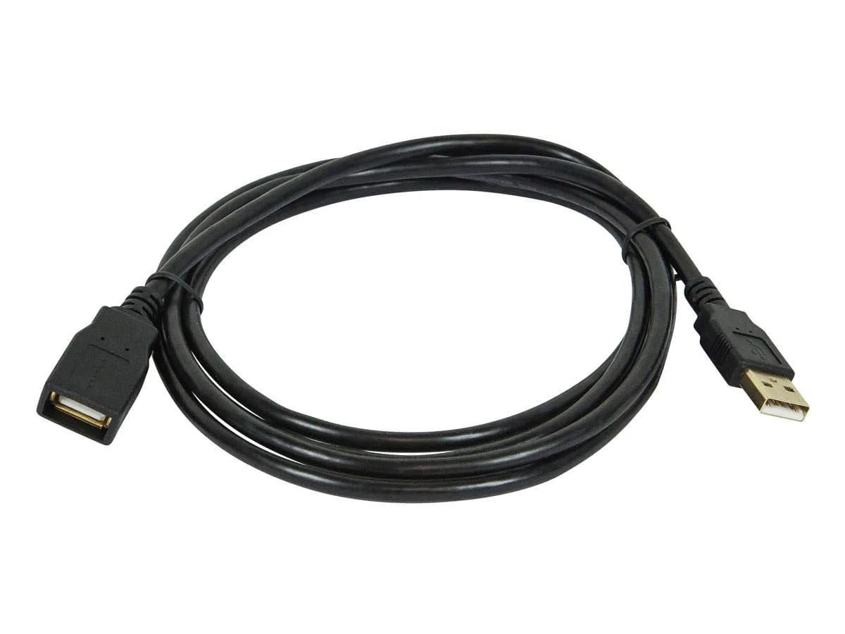 Monoprice USB 2.0 Type-A Male to Type-A Female Extension Cable 15 Feet | Gold Plated, 28/24AWG, Black