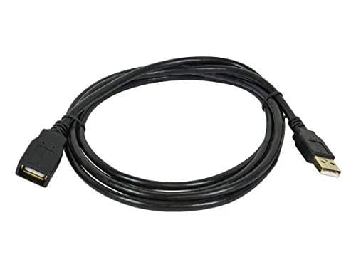 Monoprice USB 2.0 Type-A Male to Type-A Female Extension Cable 15 Feet | Gold Plated, 28/24AWG, Black thumbnail 1