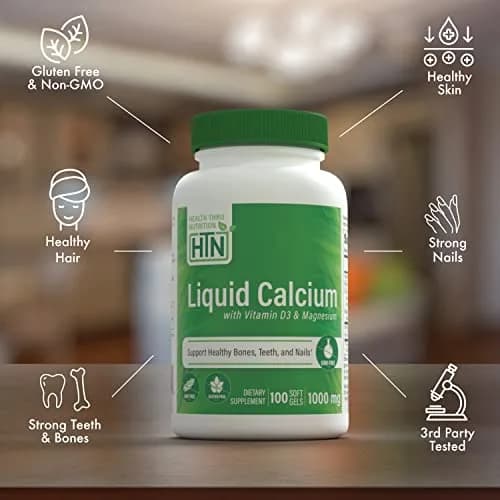 Health Thru Nutrition Liquid Calcium 1000mg, Magnesium 400mg, Vitamin D3 1000iu & Boron | Bone Support with 6 Calcium Sources thumbnail 3
