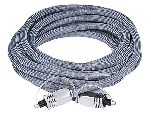 Monoprice Premium S/PDIF Toslink Digital Optical Audio Cable 4.57m (15ft) | Heavy Duty Mesh Jacket, Metal Connector Heads, For Home Theater & More thumbnail 1