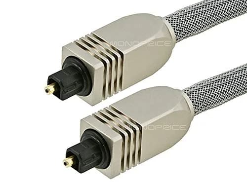 Monoprice Premium S/PDIF Toslink Digital Optical Audio Cable 4.57m (15ft) | Heavy Duty Mesh Jacket, Metal Connector Heads, For Home Theater & More thumbnail 2