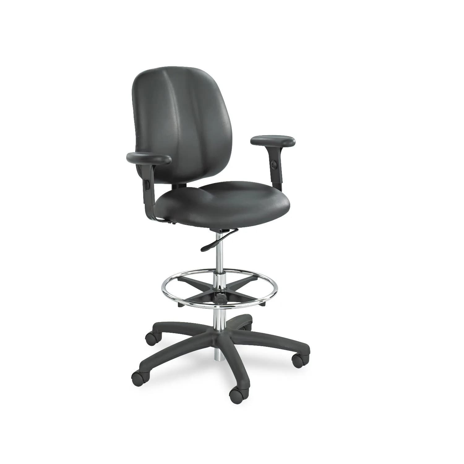 Safco Adjustable T-Pad Arm Set for Extended Height Chairs, Black | 10-12.25" H x 4.1" W — Black