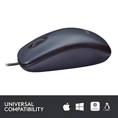 Logitech B100 Ambidextrous Wired Mouse - Black | Precise 800 dpi, Comfortable for Office & Home Use thumbnail 4