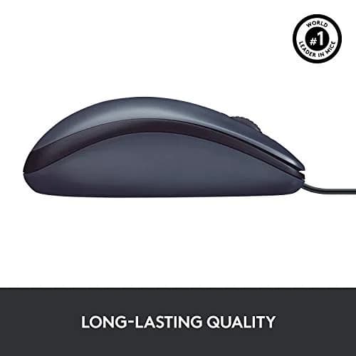 Logitech B100 Ambidextrous Wired Mouse - Black | Precise 800 dpi, Comfortable for Office & Home Use thumbnail 5