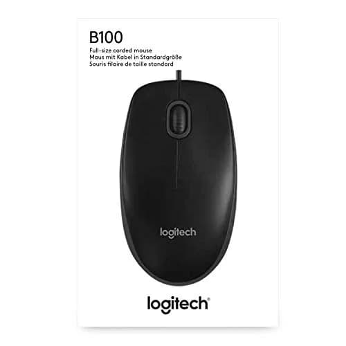 Logitech B100 Ambidextrous Wired Mouse - Black | Precise 800 dpi, Comfortable for Office & Home Use thumbnail 6