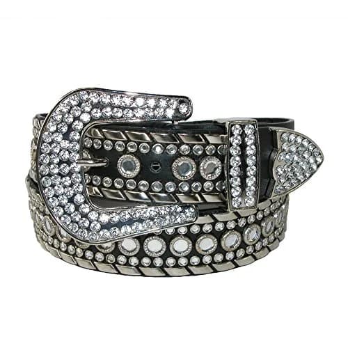 CTM Western Rhinestone Belt for Women 1.5 inches | Faux Leather & Rhinestones thumbnail 1