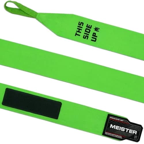 Meister Adult 180" Semi-Elastic Hand Wraps (Pair) - Neon Green | Wrist Support & Knuckle Protection thumbnail 2