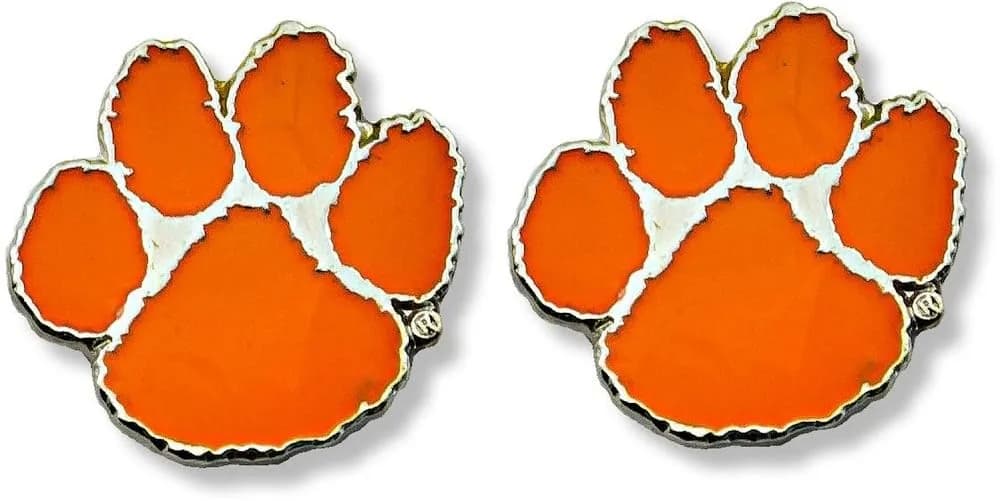 aminco NCAA Womens Clemson Tigers Team Post Earrings 1" | Silver, NCAA Licensed