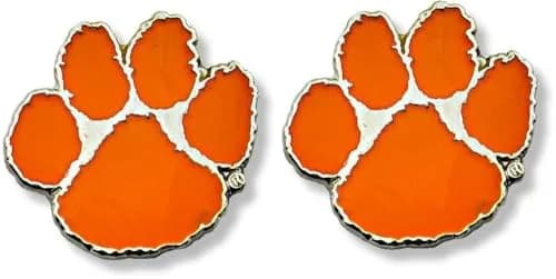 aminco NCAA Womens Clemson Tigers Team Post Earrings 1" | Silver, NCAA Licensed thumbnail 1
