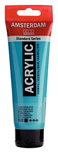 Amsterdam Standard Series Acrylic Paint Tube, Turquoise Blue 522, 120ml (4.05 Fl Oz) | Professional Grade, Fast-Drying, Multi-Surface thumbnail 1