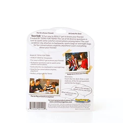 Continuum Games Teen Talk, Portable Car Travel Conversation Game | 100 Questions for Teens thumbnail 5