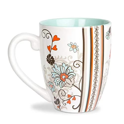 Pavilion Gift Company Happy Birthday Mug, 20oz | Elegant Floral Design, Reusable Ceramic thumbnail 4