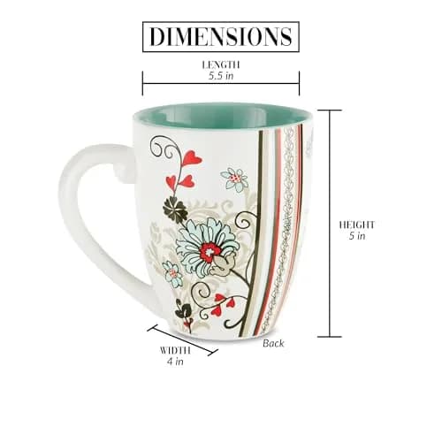 Pavilion Gift Company Happy Birthday Mug, 20oz | Elegant Floral Design, Reusable Ceramic thumbnail 2