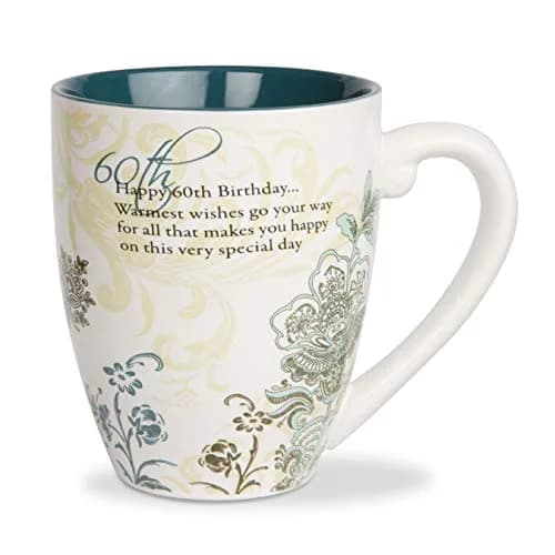 Pavilion Gift Company 60th Birthday Mug 20oz | Elegant Floral Design for Celebrations thumbnail 4