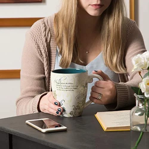 Pavilion Gift Company 60th Birthday Mug 20oz | Elegant Floral Design for Celebrations thumbnail 8