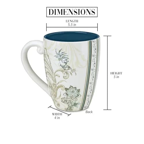 Pavilion Gift Company 60th Birthday Mug 20oz | Elegant Floral Design for Celebrations thumbnail 3