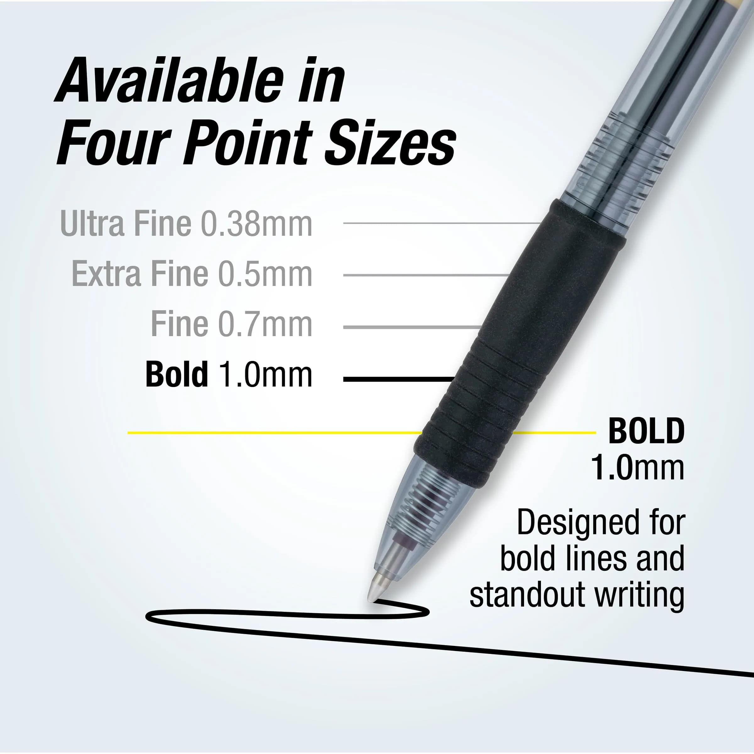 PILOT G2 Premium Refillable & Retractable Rolling Ball Gel Pens, Bold Point, Black Ink, 2-Pack | Smooth Writing Instrument - view 4