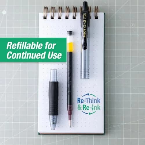 PILOT G2 Premium Refillable & Retractable Rolling Ball Gel Pens, Bold Point, Black Ink, 2-Pack | Smooth Writing Instrument thumbnail 5