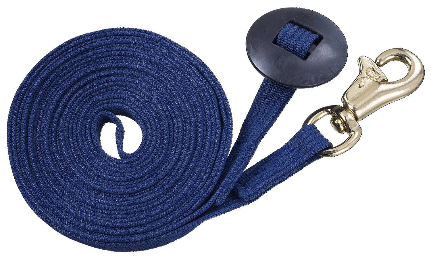 Tough 1 German Cord Cotton Lunge Line with Heavy Snap, Navy Blue, 25 ft (7.62 m) | Equestrian Training Rope — Navy Blue