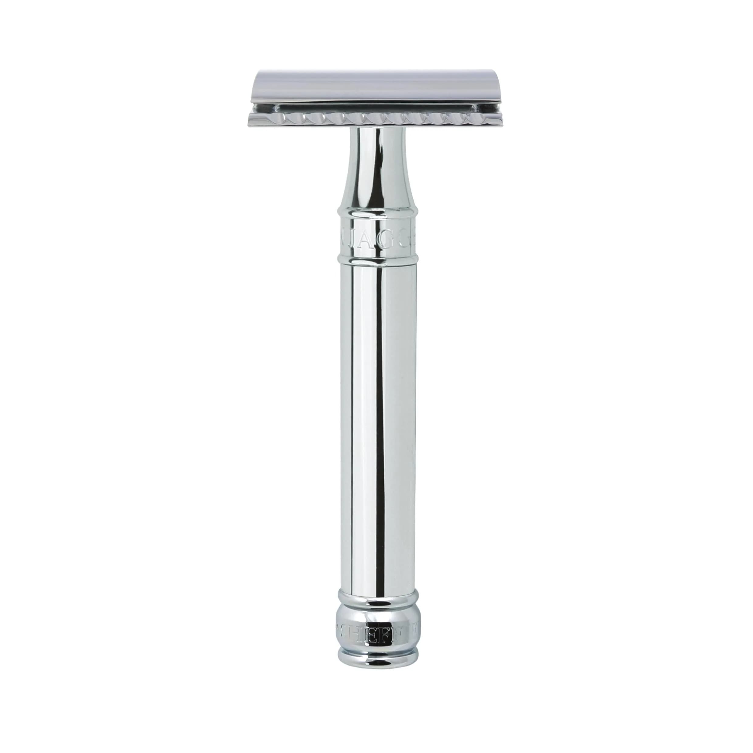 Edwin Jagger DE89BL Chrome Double Edge Safety Razor for Men | Classic Design, Brass Handle, Single Blade - main product image