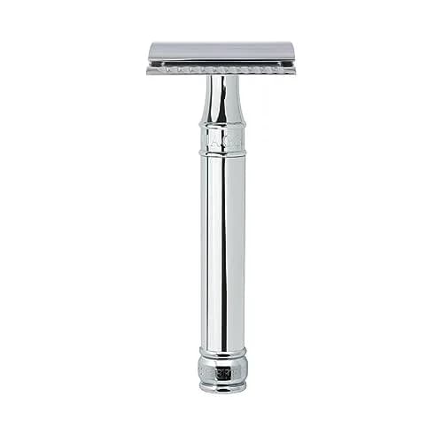 Edwin Jagger DE89BL Chrome Double Edge Safety Razor for Men | Classic Design, Brass Handle, Single Blade thumbnail 1