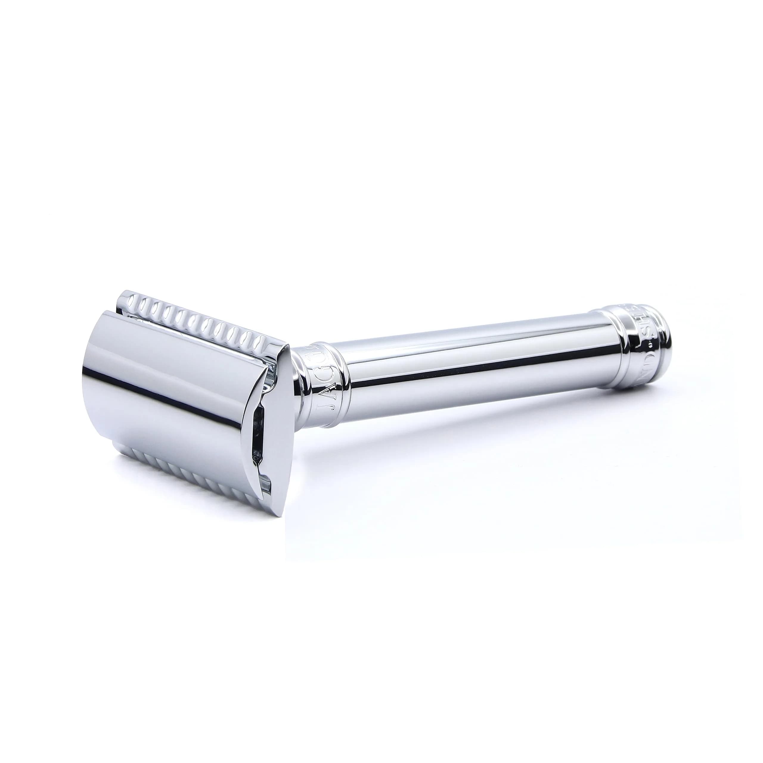 Edwin Jagger DE89BL Chrome Double Edge Safety Razor for Men | Classic Design, Brass Handle, Single Blade - view 2