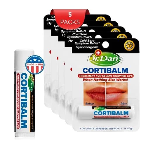 Dr. Dan's Cortibalm Lip Balm 5 Pack 1% Hydrocortisone for Dry Lips | Healing & Nourishing thumbnail 8